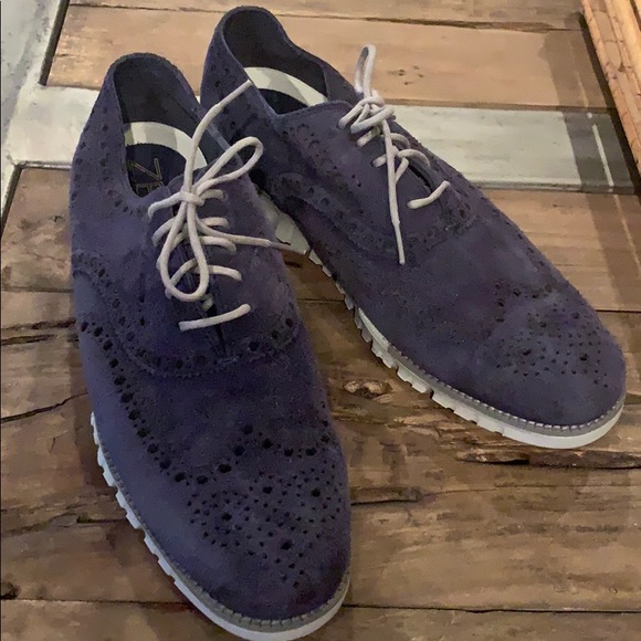 cole haan blue suede shoes